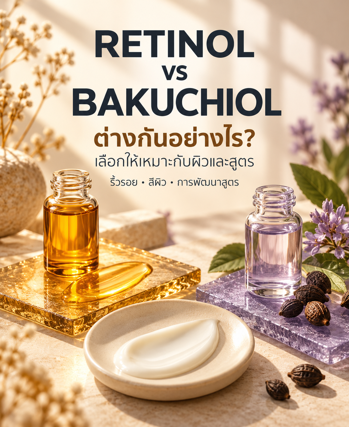 Retinol vs Bakuchiol: เลือกอะไรดีสำหรับผิวบอบบาง?