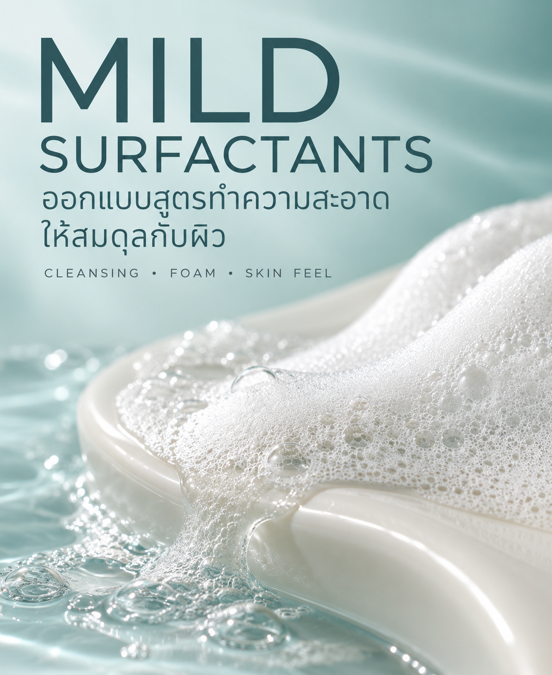 Mild Surfactants: สารลดแรงตึงผิวที่อ่อนโยนสำหรับผลิตภัณฑ์ดูแลผิวและผม พร้อมใส่ใจสิ่งแวดล้อม