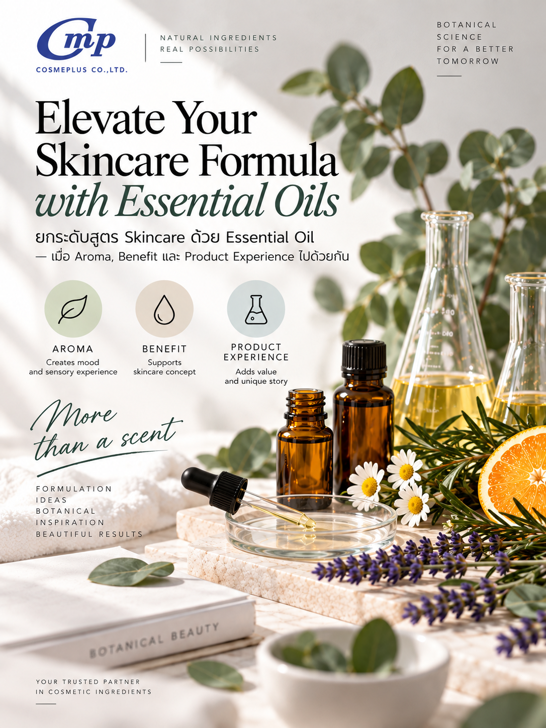 ยกระดับสูตร Skincare ด้วย Essential Oil: เลือกจาก Aroma, Benefit และ Product Experience