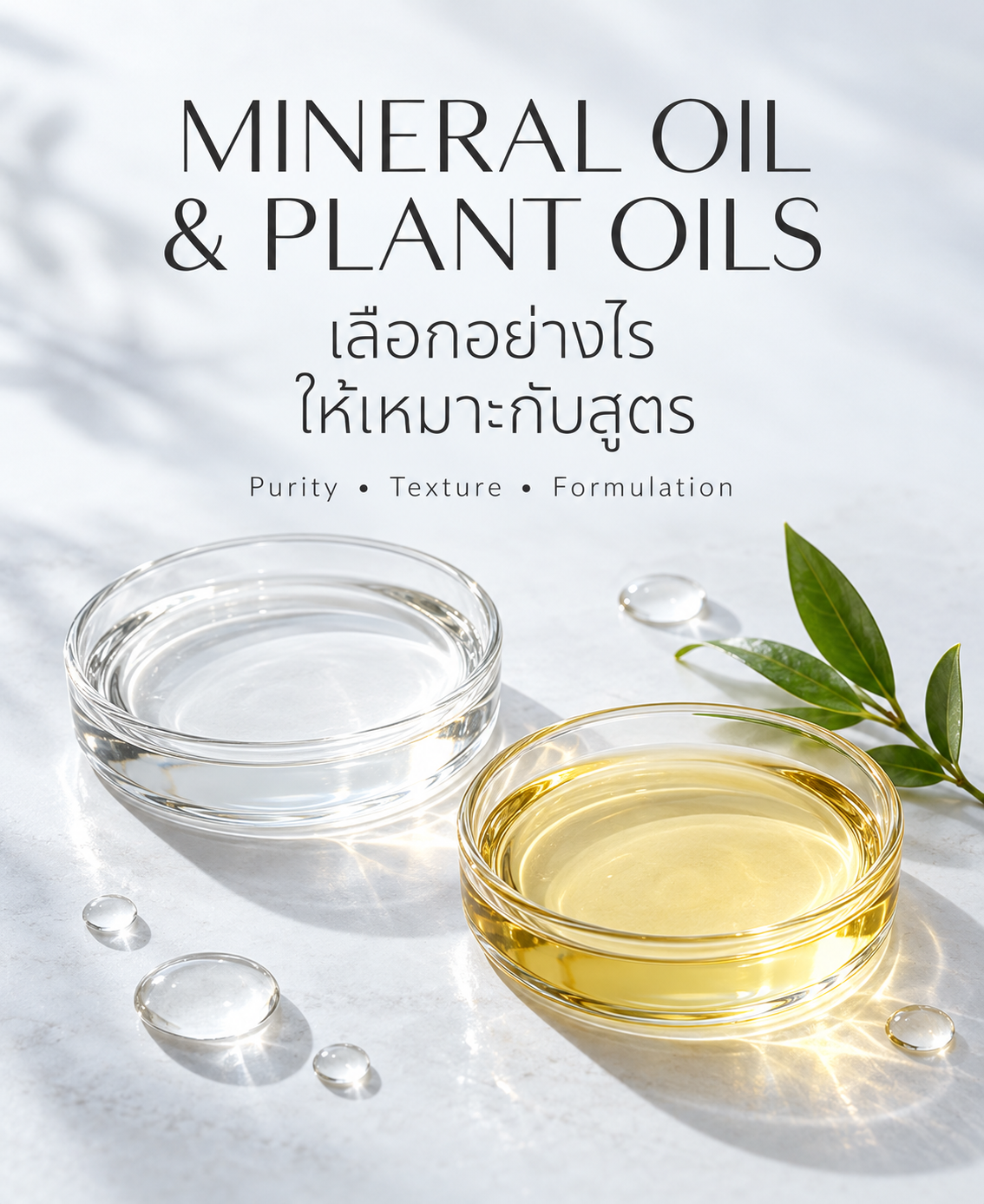 Mineral Oil (White Oil) อันตรายไหม? ต่างจากน้ำมันพืชอย่างไร และควรเลือกแบบไหน