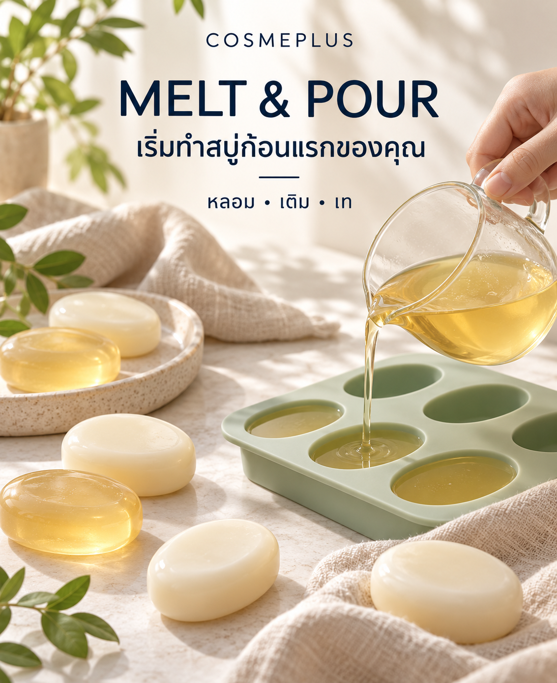 วิธีทำสบู่ Melt & Pour สำหรับมือใหม่ - ทำง่าย ไม่ต้องใช้โซดาไฟ