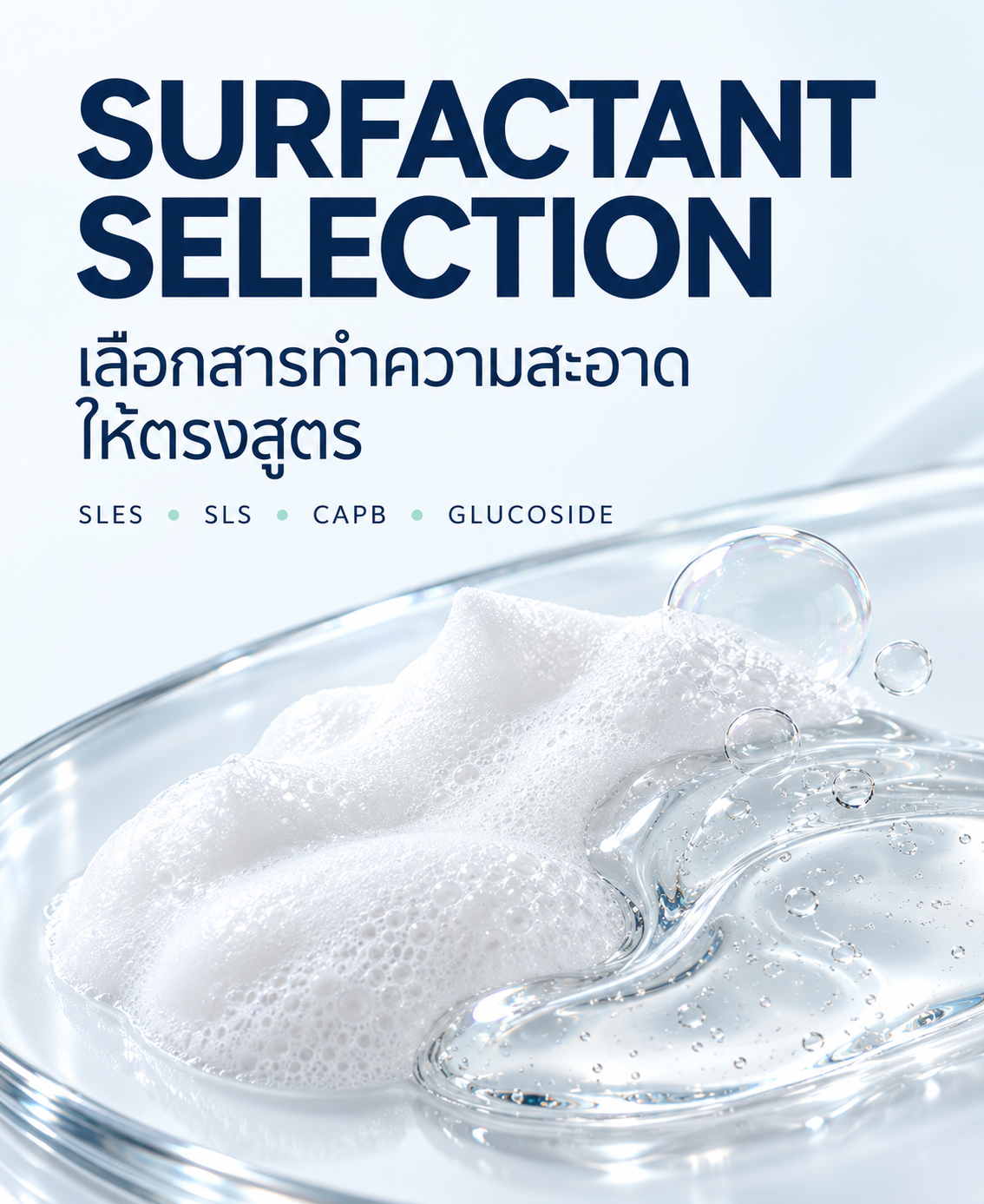 SLES vs SLS vs CAPB vs Glucoside: เลือก Surfactant อย่างไรให้เหมาะกับสูตร?