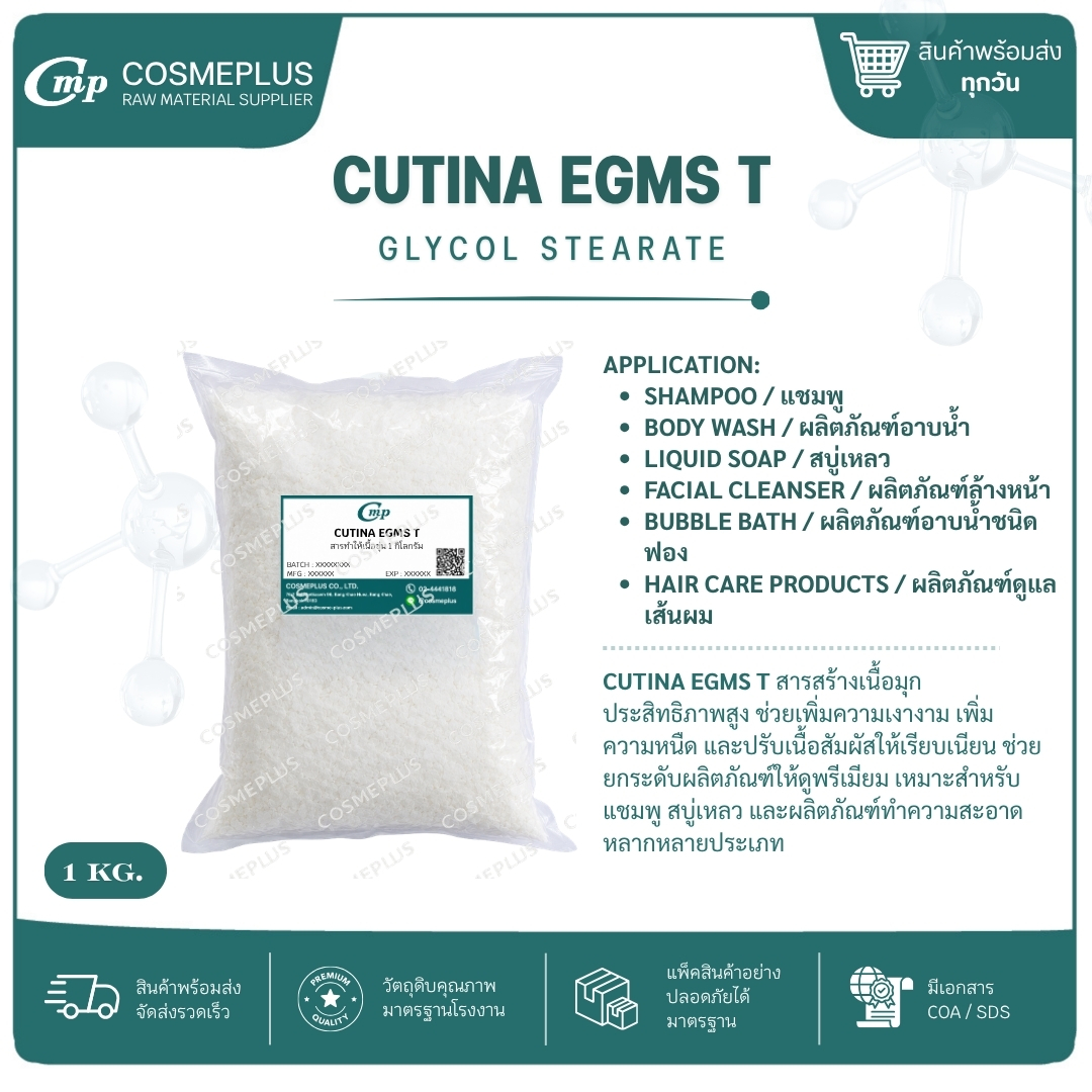 คูติน่า อิจีเอ็มเอส - ที (CUTINA EGMS-T) อิมัลซิไฟเออร์ วัตถุดิบทำครีม ขนาด 1 กก.