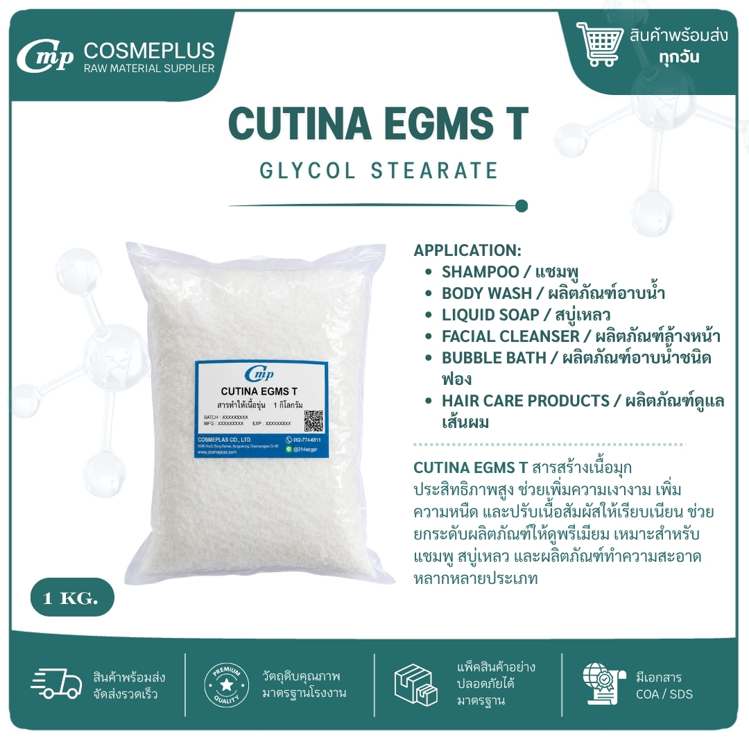 คูติน่า อิจีเอ็มเอส - ที (CUTINA EGMS-T) อิมัลซิไฟเออร์ วัตถุดิบทำครีม ขนาด 1 กก.